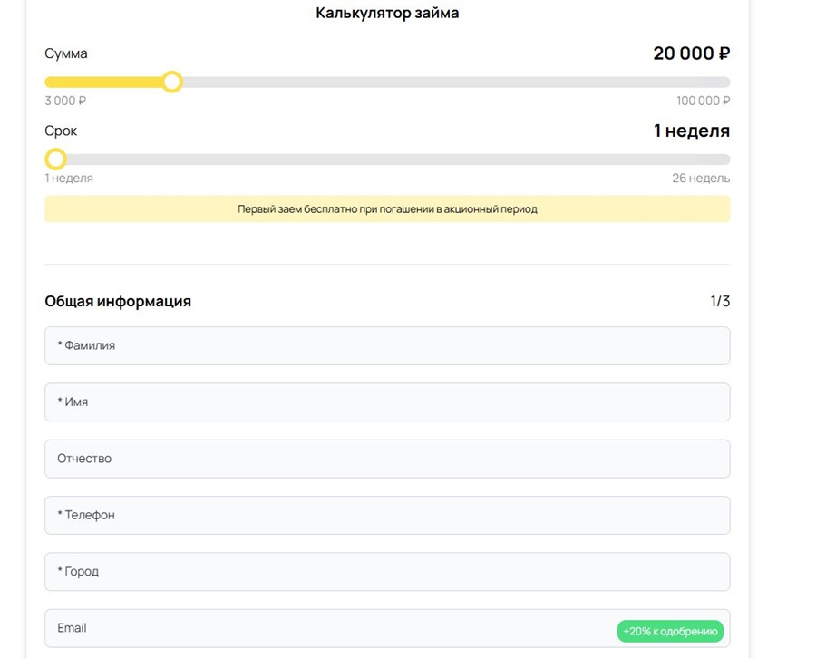 Функционал личного кабинета Деньги на дом